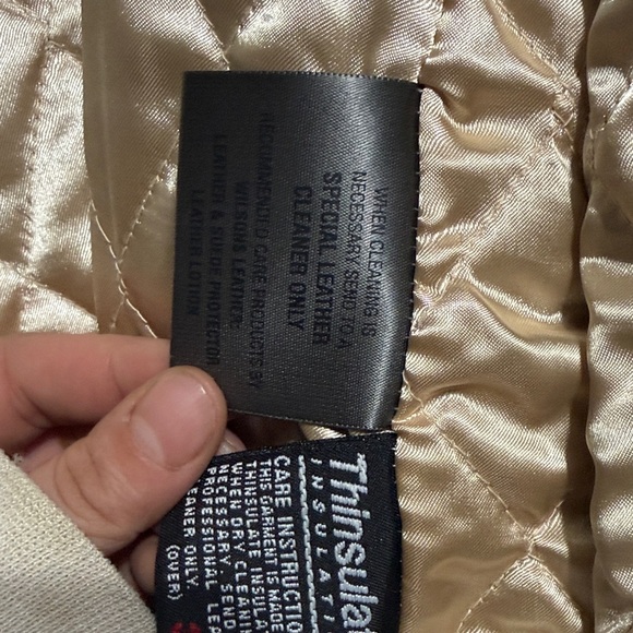 Wilsons Vintage Leather Black Jacket with Faux Fur Trim - Picture 6 of 7